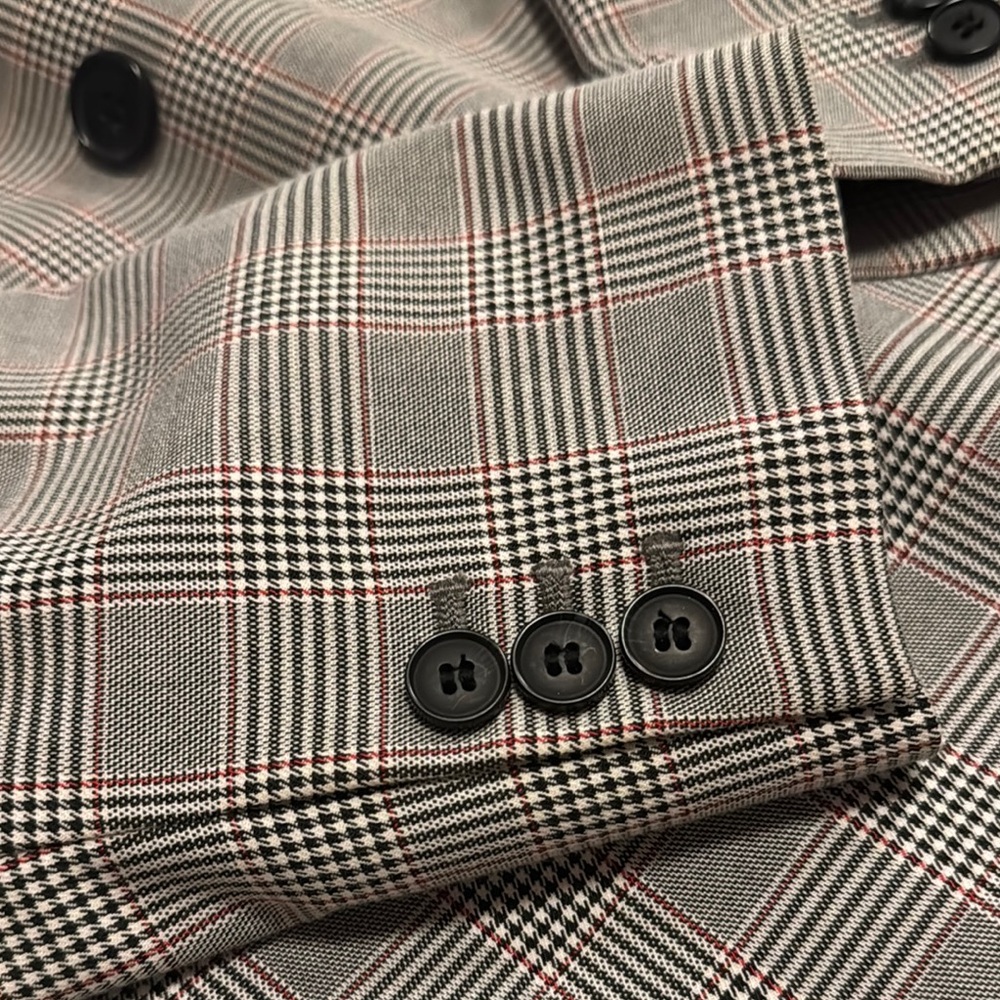 The Limited Women's Gray Checkered Blazer 12 - Picture 5 of 6